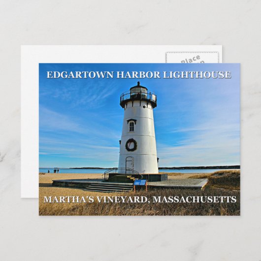Edgartown Harbor Lighthous, Massachusetts Briefkaa Briefkaart (Voorkant / Achterkant)