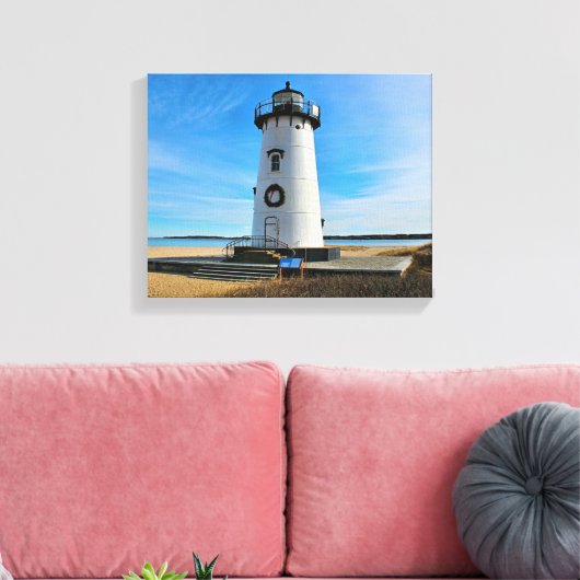 Edgartown Lighthouse, Martha's Vineyard MA Canvas Afdruk (Insitu (Woonkamer))