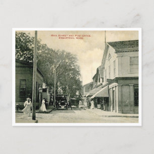Edgartown MA Main St Post Kantoor stijl Briefkaart