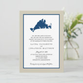 EDGARTOWN Marthas Vineyard Blue Map | Weddenschap Kaart (Staand voorkant)