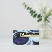 Edge-gelabeld monogram -  TLR-camera Visitekaartje (Staand voorkant)