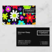 Edge-Label - Cartoon Flowers Visitekaartje (Voorkant / Achterkant)