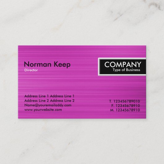 Edge-Label - Magenta-penseelstructuur in penseel Visitekaartje (Voorkant)