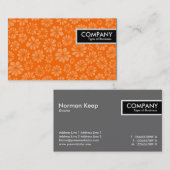 Edge-Label - Oranje Floral Visitekaartje (Voorkant / Achterkant)