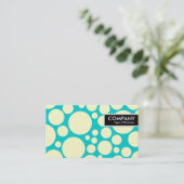 Edge Label - Spotty - Cream on Blue (00CCCC) (Staand voorkant)