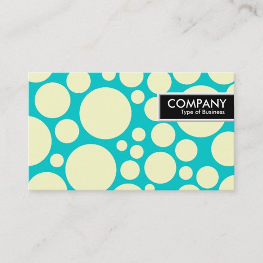 Edge Label - Spotty - Cream on Blue (00CCCC) (Voorkant)