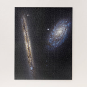 Edge-On Galaxy NGC 4302 & gekantelde Galaxy NGC 42 Legpuzzel