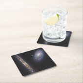 Edge-On Galaxy NGC 4302 & gekantelde Galaxy NGC 42 Vierkante Kartonnen Onderzetter (Insitu)