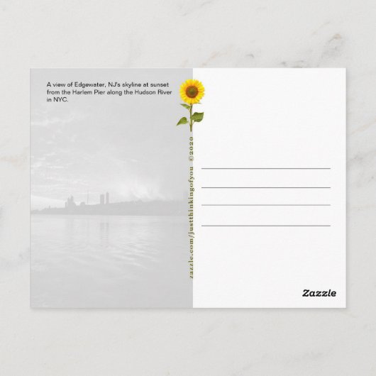 Edgewater, NJ Skyline - Carte postale H (Dos)