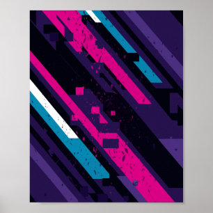 Edgy Abstract diagonaal geometrisch ontwerp Poster