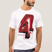Edgy Abstract Rood en Zwart Nummer 4 T-shirt (Voorkant)