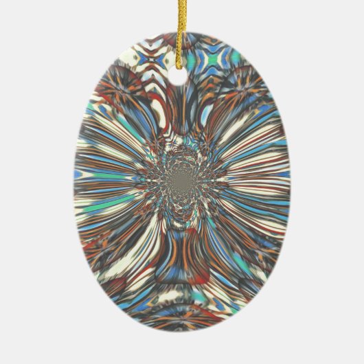 Edgy African Urban Pop Art Abstract optisch ontwer Keramisch Ornament (Voorkant)