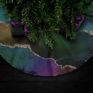 Edgy Agate   Donkere Moody Jewel Tone Mystic Blauw Kerstboom Rok