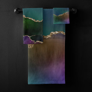 Edgy Agate Sombre Moody Jewel Tone Mystic Turquo