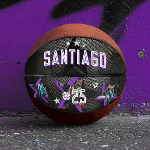 Edgy All-Star Sports Photo Star Design Keepsake Basketbal