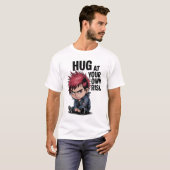 Edgy Anime knuffel op uw risico T-shirt (Voorkant volledig)