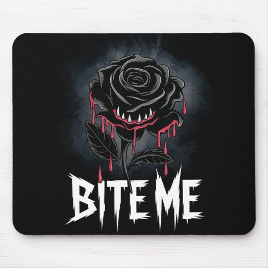 Edgy 'Bite Me' Gothic Roos Design Muismat (Voorkant)