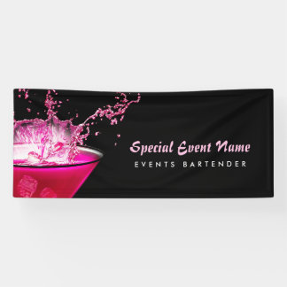Edgy Black en Pink Splash Bartending Events Spandoek