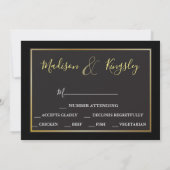 Edgy Black Photo Monogramme Fab DIGITAL CARTE RSVP (Dos)