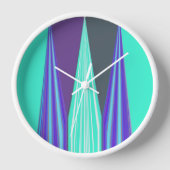 Edgy Blauw Paarse Cyaan Chevron Art Print (Voorkant)