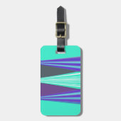 Edgy Blauw Paarse Cyaan Chevron Art Print Bagagelabel (Voorkant verticaal)