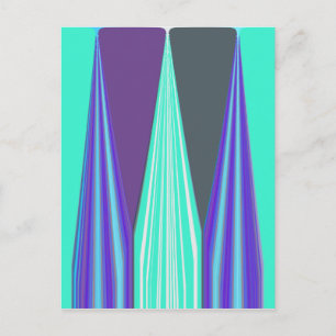 Edgy Blauw Paarse Cyaan Chevron Art Print Briefkaart