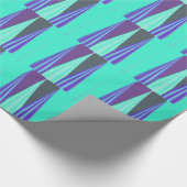 Edgy Blauw Paarse Cyaan Chevron Art Print Cadeaupapier (Hoek)