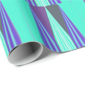 Edgy Blauw Paarse Cyaan Chevron Art Print Cadeaupapier (Rol Hoek)