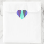 Edgy Blauw Paarse Cyaan Chevron Art Print Hart Sticker (Tas)