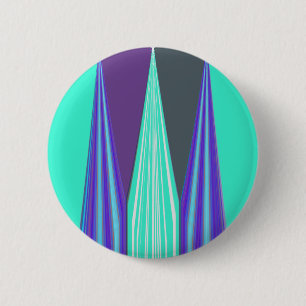 Edgy Blauw Paarse Cyaan Chevron Art Print Ronde Button 5,7 Cm