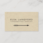 Edgy Bohemian Arrow op Tan Cardboard Visitekaartje (Voorkant)