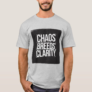 Edgy 'Chaos kweekt helderheid' Grunge-typografie T-shirt