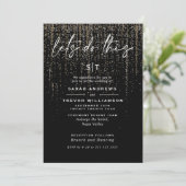 Edgy Chic Champagne Glitter Sluiers Kaart (Staand voorkant)