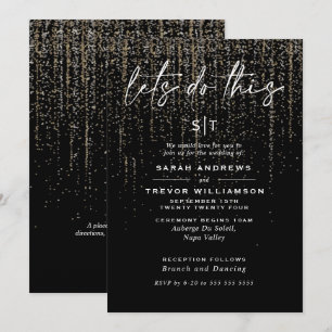 Edgy Chic Champagne Glitter Sluiers  Kaart
