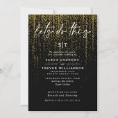 Edgy Chic Gold Glitter Garland Uitnodiging (Voorkant)