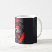 Edgy Cyberpunk Dystopian Girl Red Target Mug (Devant droit)