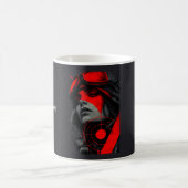 Edgy Cyberpunk Dystopian Girl Red Target Mug (Centre)