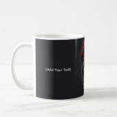 Edgy Cyberpunk Dystopian Girl Red Target Mug (Gauche)