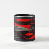 Edgy Cyberpunk Dystopian Girl Red Target Mug (Centre)
