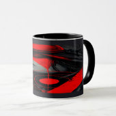 Edgy Cyberpunk Dystopian Girl Red Target Mug (Devant droit)