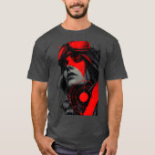 Edgy Cyberpunk Sniper Red Target Graphic T-Shirt (Devant)