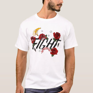 Edgy Fight Bloem Grafische T-shirt - Rode Rozen