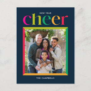 Edgy Frame Bonne année Carte postale Fête