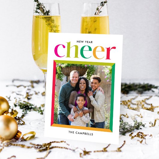 Edgy Frame Joyeux Carte photo du Nouvel An