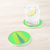 Edgy Geometrical Neon Design Zandsteen Onderzetter (Zijkant)