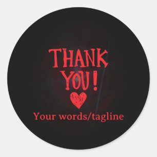 Edgy Gotische Stijl Bedankt Klein Zakelijk Verpakk Ronde Sticker