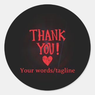 Edgy Gotische Stijl Bedankt Klein Zakelijk Verpakk Ronde Sticker