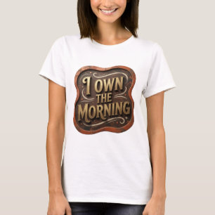 Edgy Goud I BEZIT DE OCHTEND 3D Tekst Kunst T-shirt