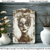 Edgy Grungy Gritty Steampunk Vrouw N2 Decoupage Tissuepapier