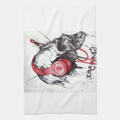 Edgy Halloween mooie schedel Theedoek (Verticaal)